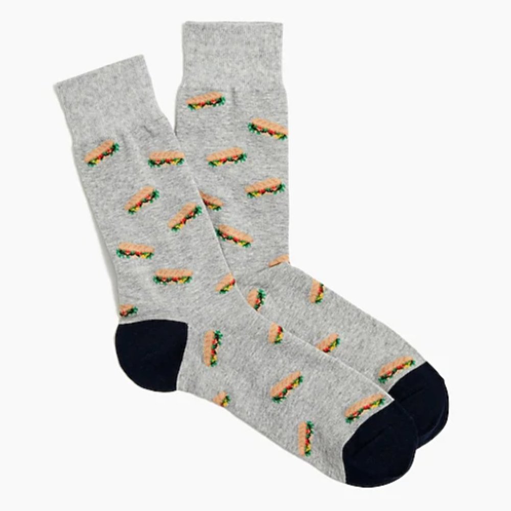 JCrew Men's Trouser Socks- Gray Sandwich- super fun NWT